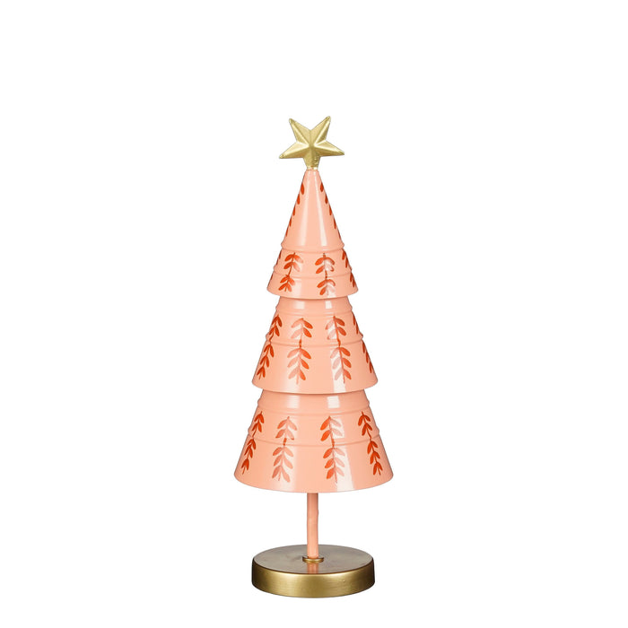 Mica Decorations Decoratie Kerstboom - H40 x Ø13 cm - IJzer - Roze