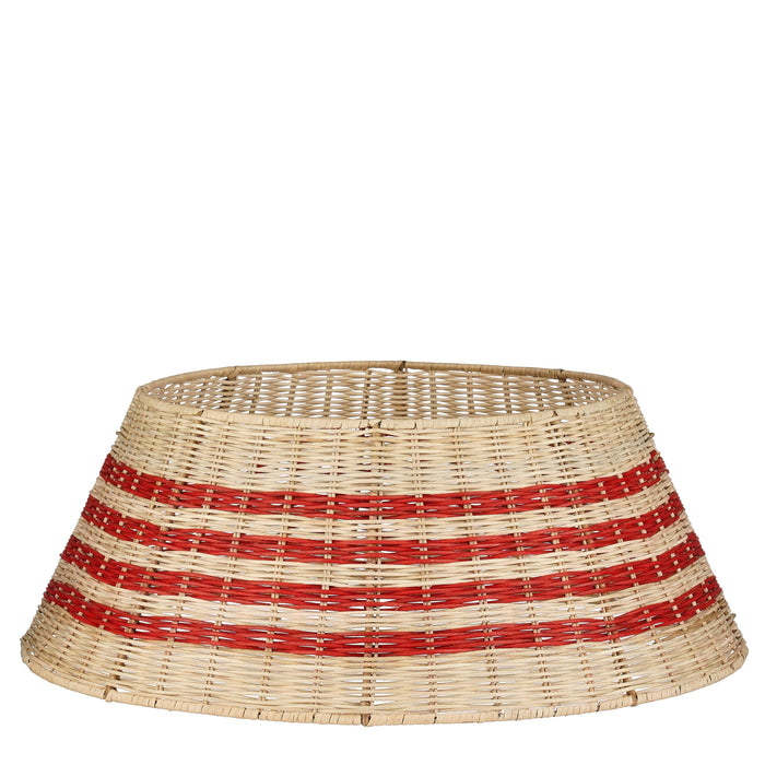 Mica Decorations Kerstboomrok - H25 x Ø60 cm - Rotan - Beige, Rood
