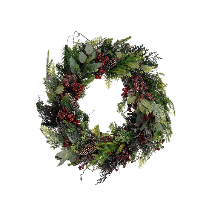 Mica Decorations Bodi Kerstkrans - H13 x Ø50 cm - Bordeaux