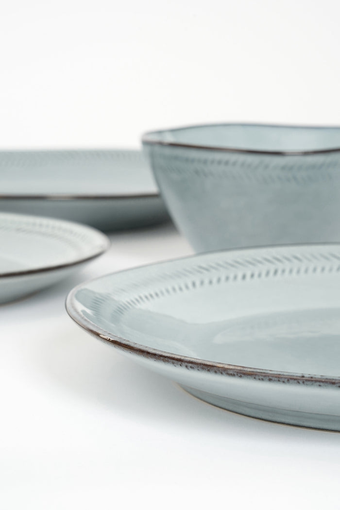 Mica Decorations Racco Serviesset 4 Persoons - Steengoed - Lichtgrijs