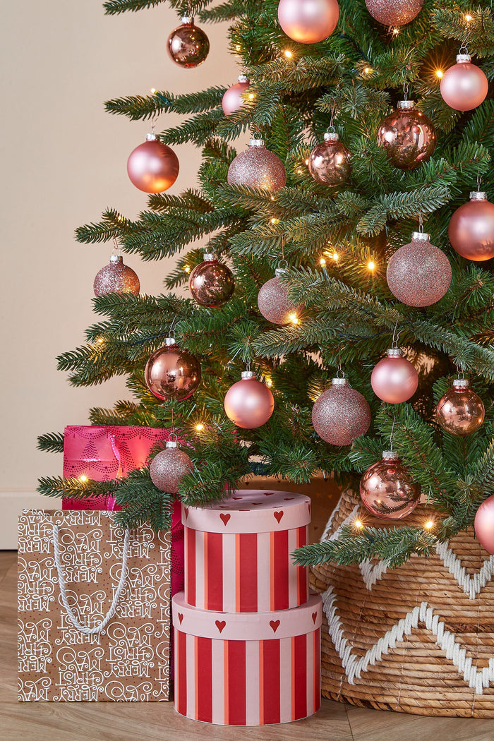 Mica Decorations Kerstballen Set - 42 Stuks - Ø7 cm - Glas - Roze