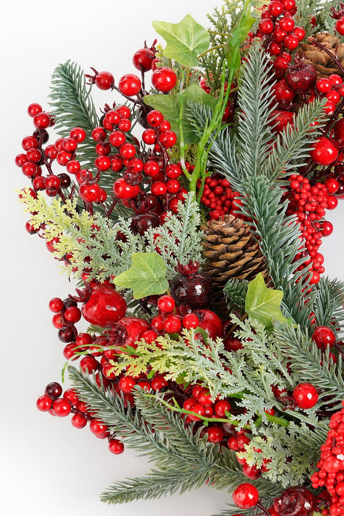 Mica Decorations Norah Kerstkrans - H11 x Ø40 cm - Rood