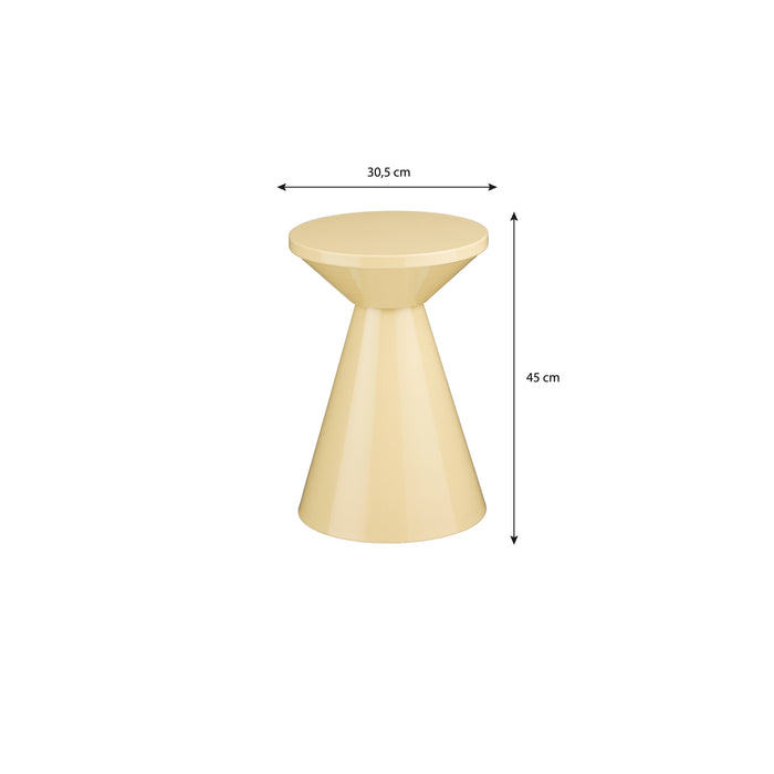 Mica Decorations Jim Bijzettafel - H45 x Ø31 cm - IJzer - Beige