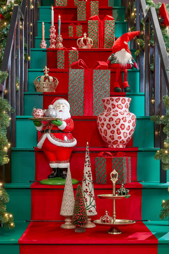 Mica Decorations Decoratie Kerstboom - H55 x Ø12 cm - Mangohout - Rood