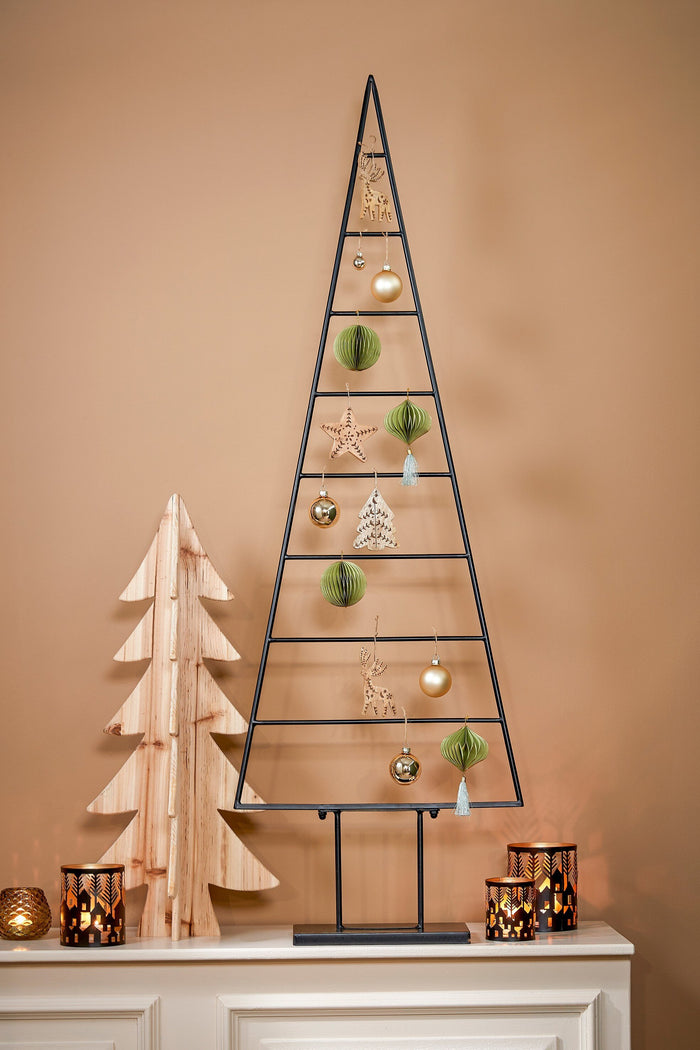 Mica Decorations Decoratie Kerstboom - H78 x Ø36 cm - Bruin