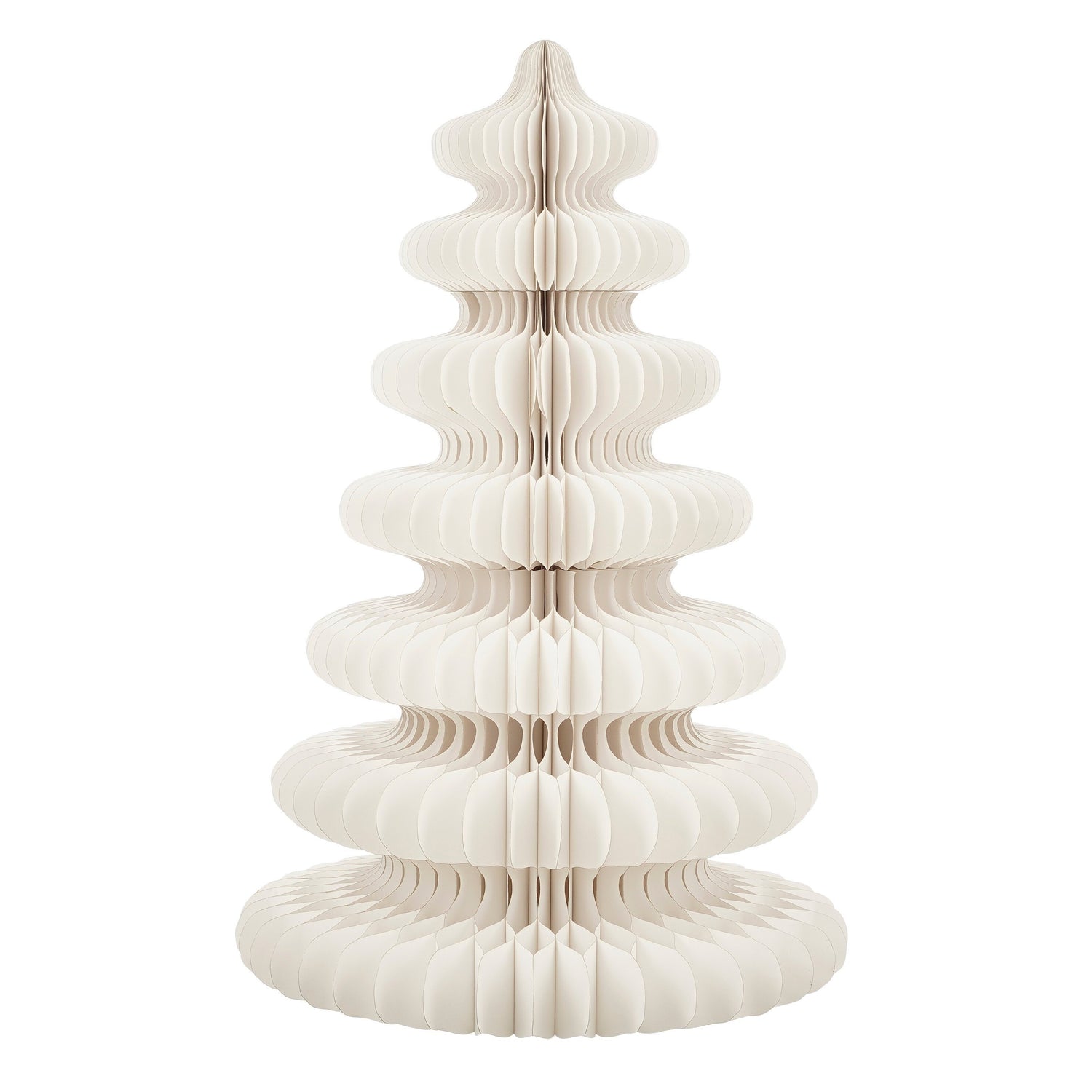 Mica Decorations Decoratie Kerstboom - H153 x  Ø104 cm - Papier - Wit