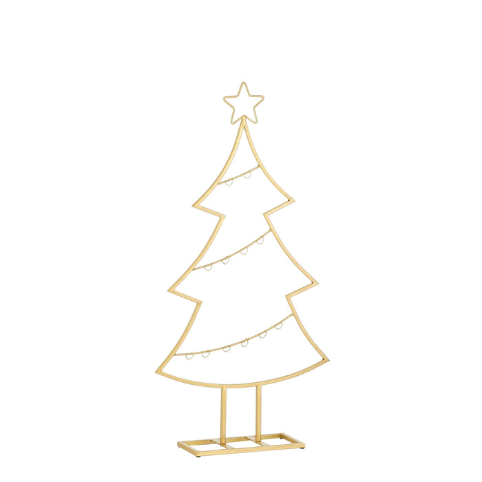 Mica Decorations Decoratie Kerstboom - L40 x B12 x H79 cm-IJzer-Goud
