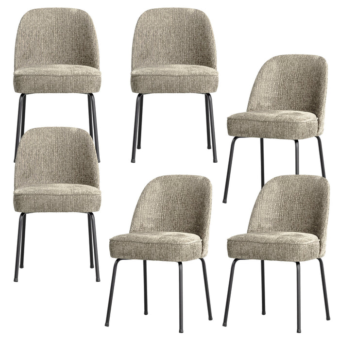 WOOOD Vogue Eetkamerstoelen - Velvet - Wheatfield - Set van 6
