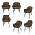 WOOOD Runa Eetkamerstoelen - Polyester - Warm Bruin - Set van 6