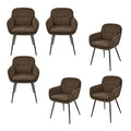 WOOOD Runa Eetkamerstoelen - Polyester - Warm Bruin - Set van 6
