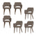 WOOOD Murat Eetkamerstoelen Houten Bruine Poot - Taupe - Set van 6