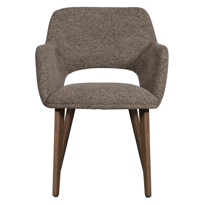 WOOOD Murat Eetkamerstoelen Houten Bruine Poot - Taupe - Set van 6