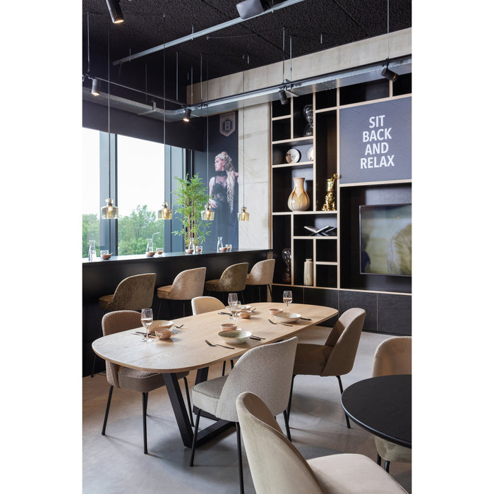 WOOOD Vogue Eetkamerstoelen - Velvet - Nougat - Set van 6