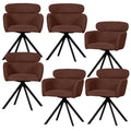 WOOOD Fenne Eetkamerstoelen - Polyester - Chestnut - Set van 6