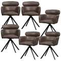 WOOOD Fenne Eetkamerstoelen - Leerlook - Zwart- Set van 6