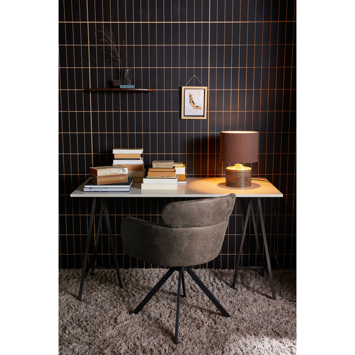 WOOOD Fenne Eetkamerstoelen - Leerlook - Zwart- Set van 6