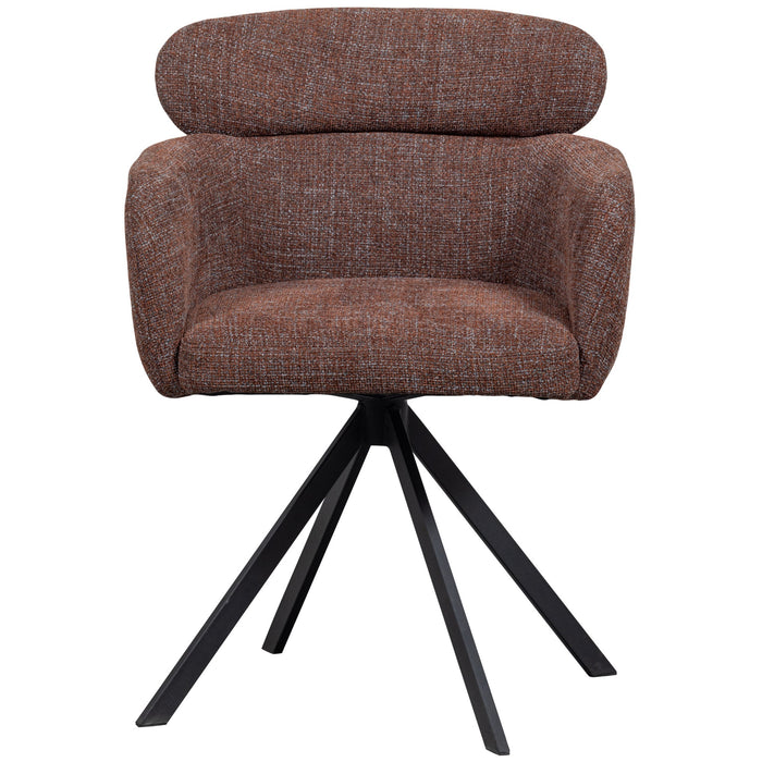 WOOOD Fenne Eetkamerstoelen - Polyester - Chestnut - Set van 6