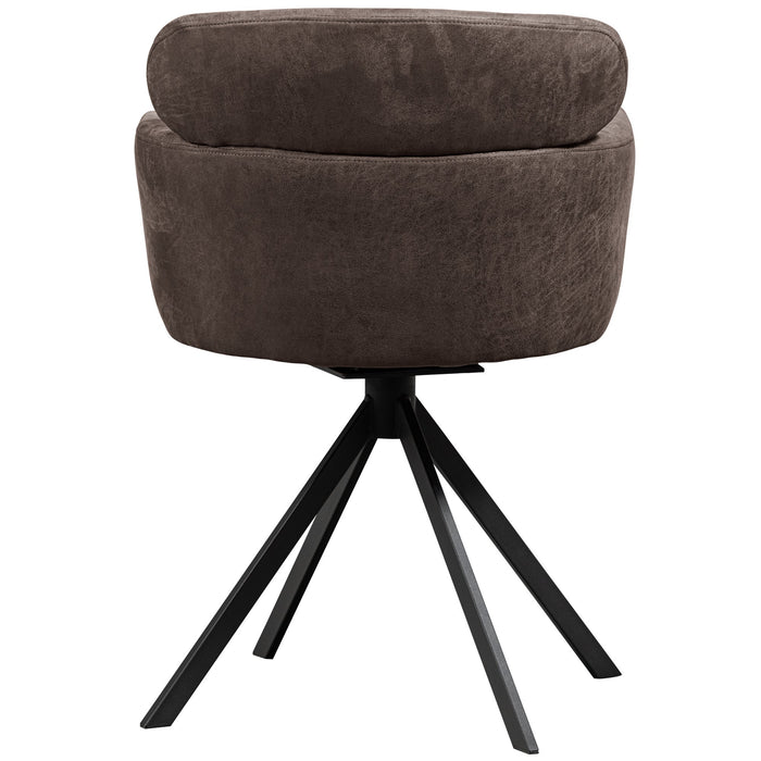 WOOOD Fenne Eetkamerstoelen - Leerlook - Zwart- Set van 6