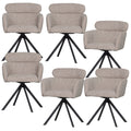 WOOOD Fenne Eetkamerstoelen - Polyester - Naturel - Set van 6