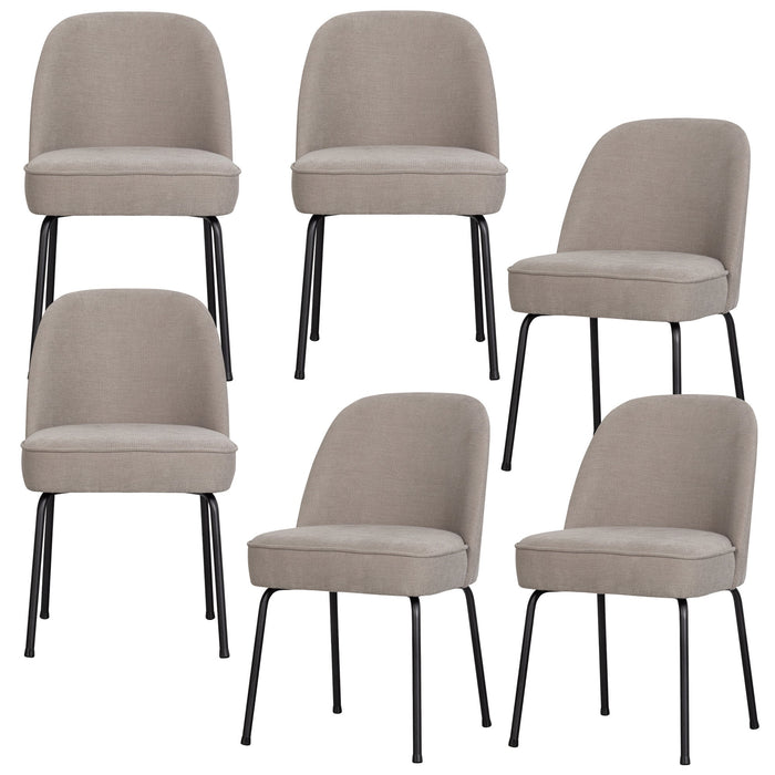 WOOOD Vogue Eetkamerstoelen - Geweven stof - Zand - Set van 6