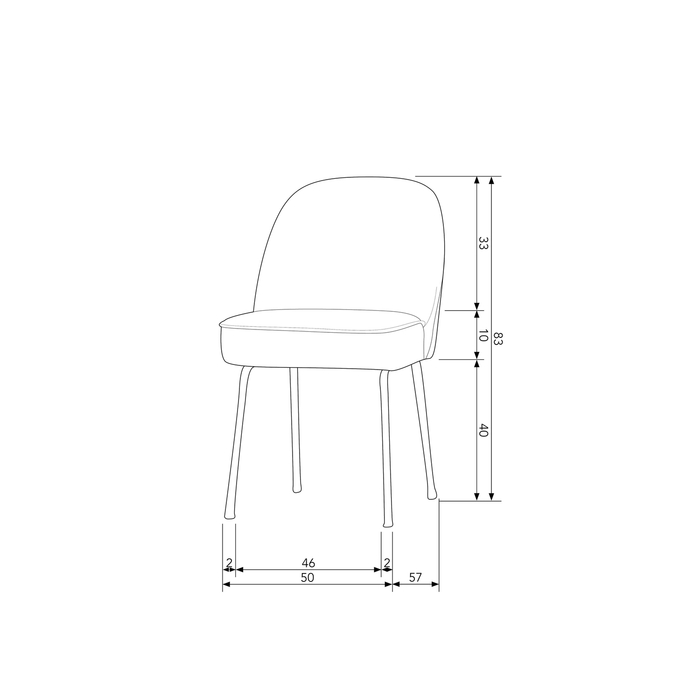 WOOOD Vogue Eetkamerstoelen - Geweven stof - Zand - Set van 6