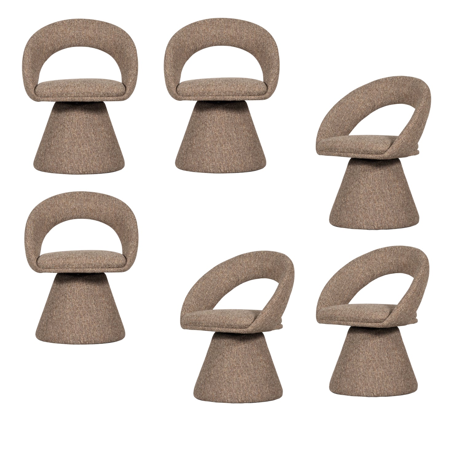 WOOOD Winter Eetkamerstoel - Melange - Naturel - Set van 6