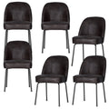WOOOD Vogue Eetkamerstoelen - Leer - Zwart - Set van 6