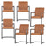 WOOOD Bas Eetkamerstoelen - Pu - Cognac - Set van 6