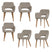 WOOOD Murat Eetkamerstoelen Houten Naturel Poot - Naturel - Set van 6