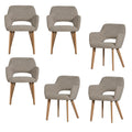 WOOOD Murat Eetkamerstoelen Houten Naturel Poot - Naturel - Set van 6