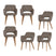 WOOOD Murat Eetkamerstoelen Houten Naturel Poot - Taupe - Set van 6