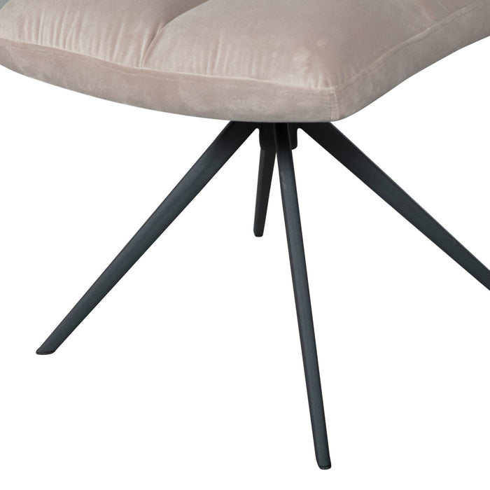 WOOOD Vinny Draaistoelen - Velvet - Zand - Set van 6