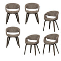 WOOOD Yossi Eetkamerstoelen Houten Bruine Poot - Bruin - Set van 6