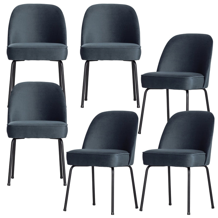 WOOOD Vogue Eetkamerstoelen - Fluweel - Teal - Set van 6