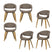 WOOOD Yossi Eetkamerstoelen Houten Naturel Poot - Bruin - Set van 6