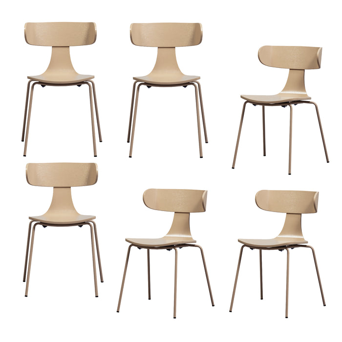 WOOOD Form Eetkamerstoelen - Hout|Metaal - Zand - Set van 6