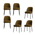 WOOOD Vogue Eetkamerstoelen - Velvet - Brass - Set van 6