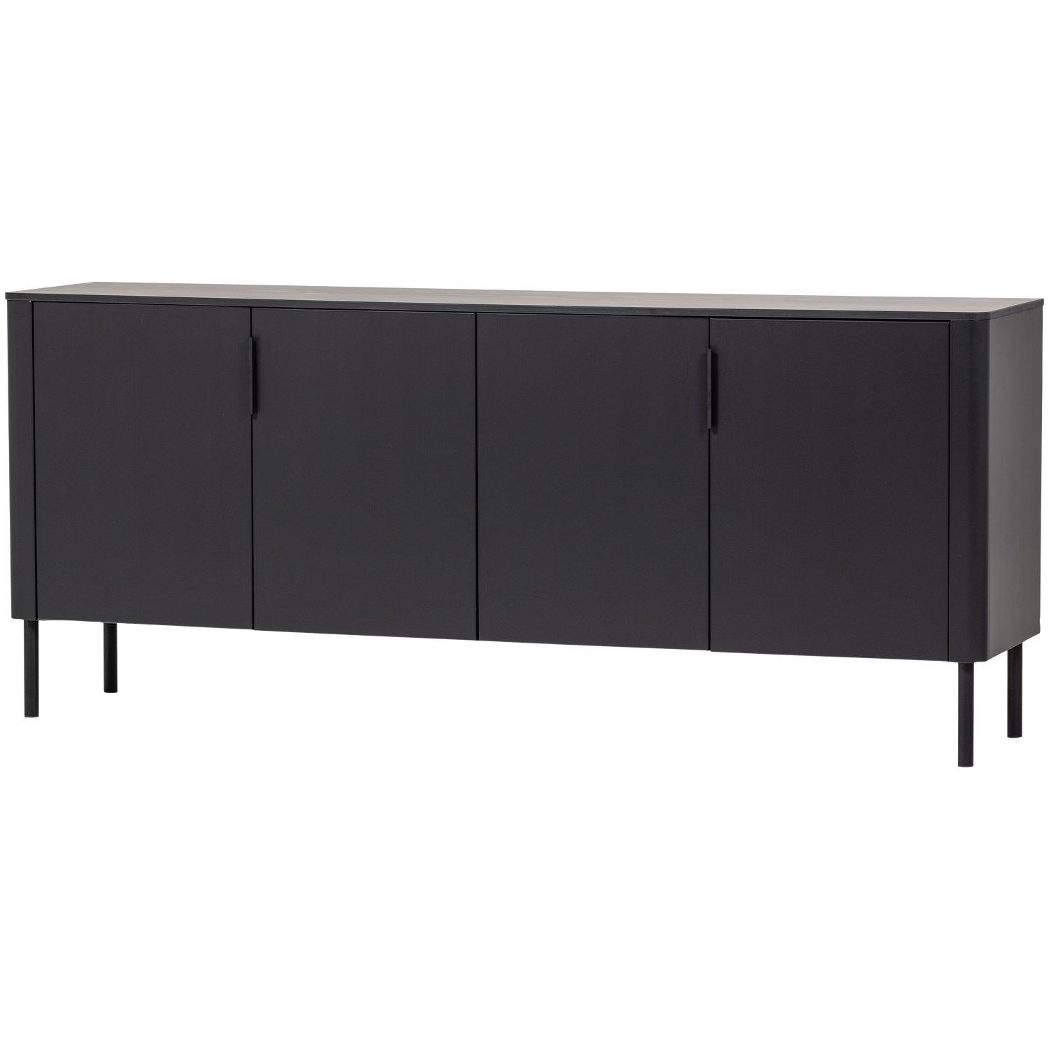 WOOOD Gunnar Dressoir 200 cm - Grenen - Matzwart - 85x201x44