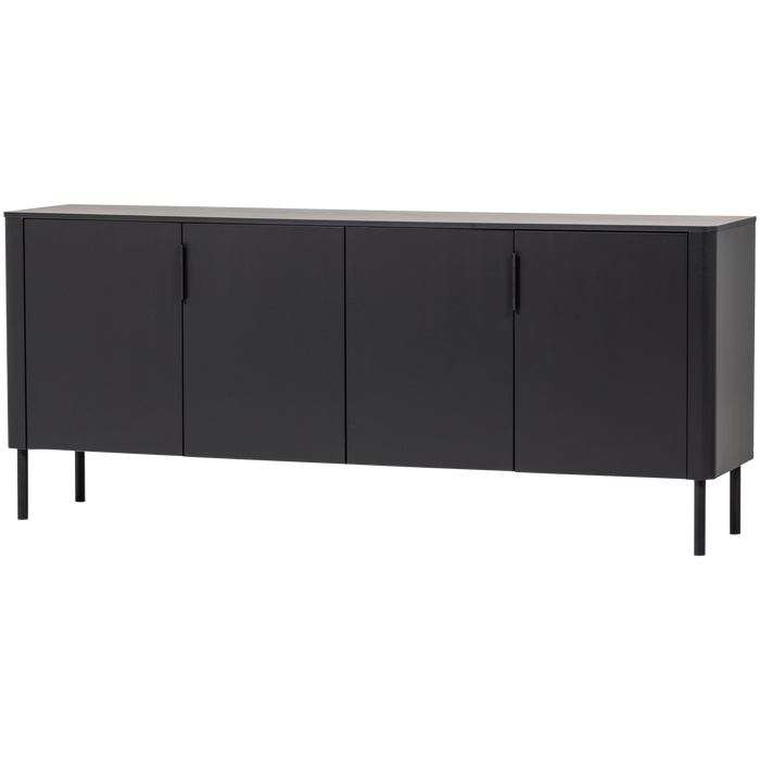WOOOD Gunnar Dressoir 200 cm - Grenen - Matzwart - 85x201x44