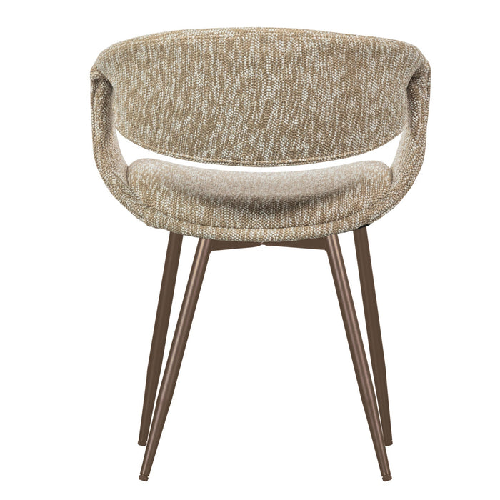 WOOOD Yossi Eetkamerstoelen Met Metalen Koper Poot - Zand - Set van 6