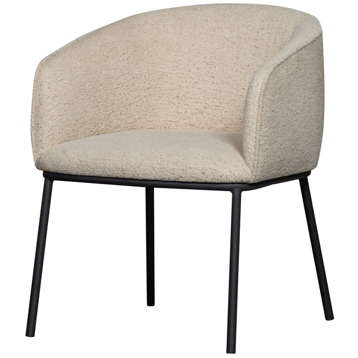 WOOOD Leon Eetkamerstoelen - Bouclé - Naturel - Set van 6