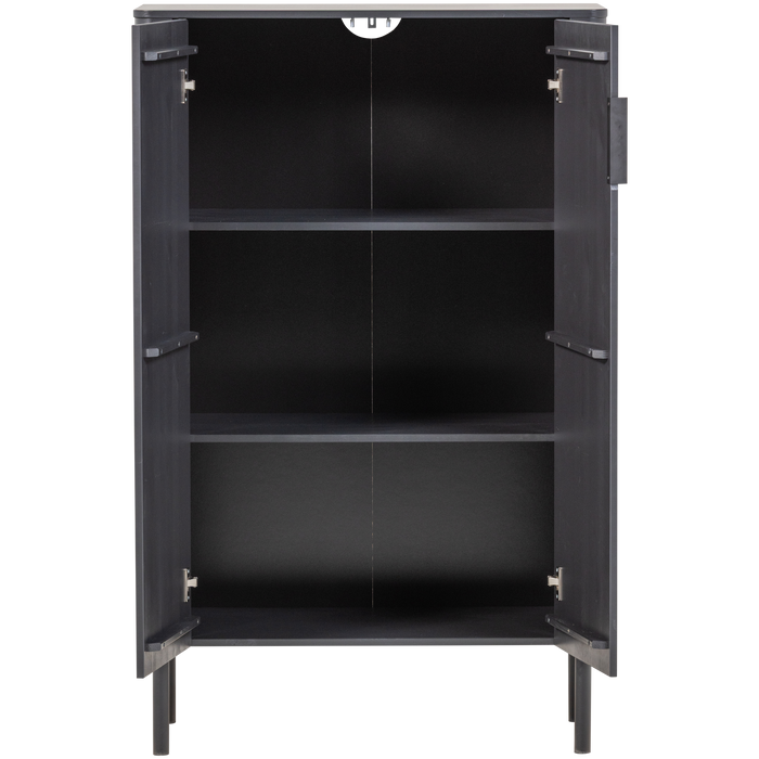 WOOOD Gunnar 2-Deurs Kast - Grenen - Matzwart -135x85x39