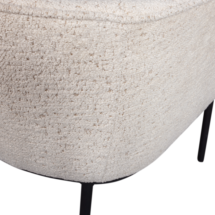 WOOOD Leon Eetkamerstoelen - Bouclé - Naturel - Set van 6