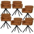 WOOOD Fenne Eetkamerstoelen - Polyester - Ginger - Set van 6