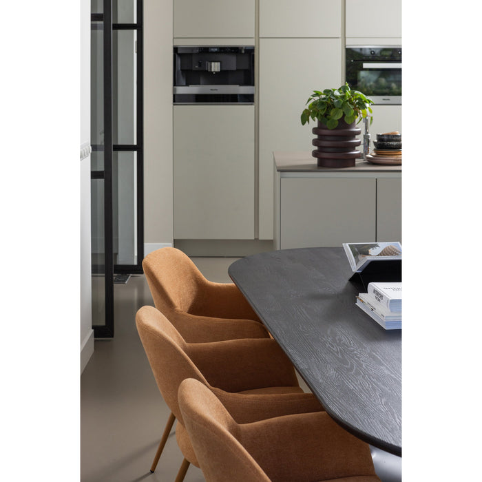 WOOOD Fenne Eetkamerstoelen - Polyester - Ginger - Set van 6