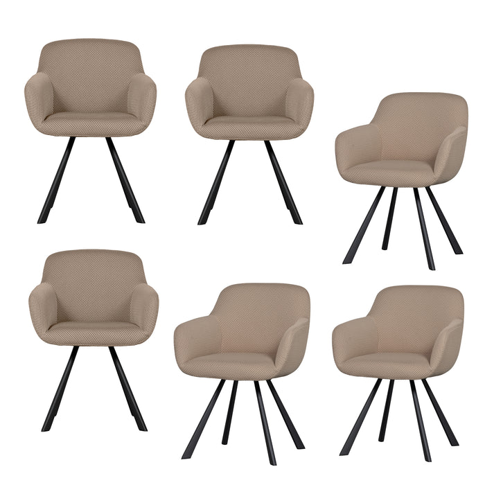 WOOOD Juno Eetkamerstoelen - Mesh - Naturel - Set van 6