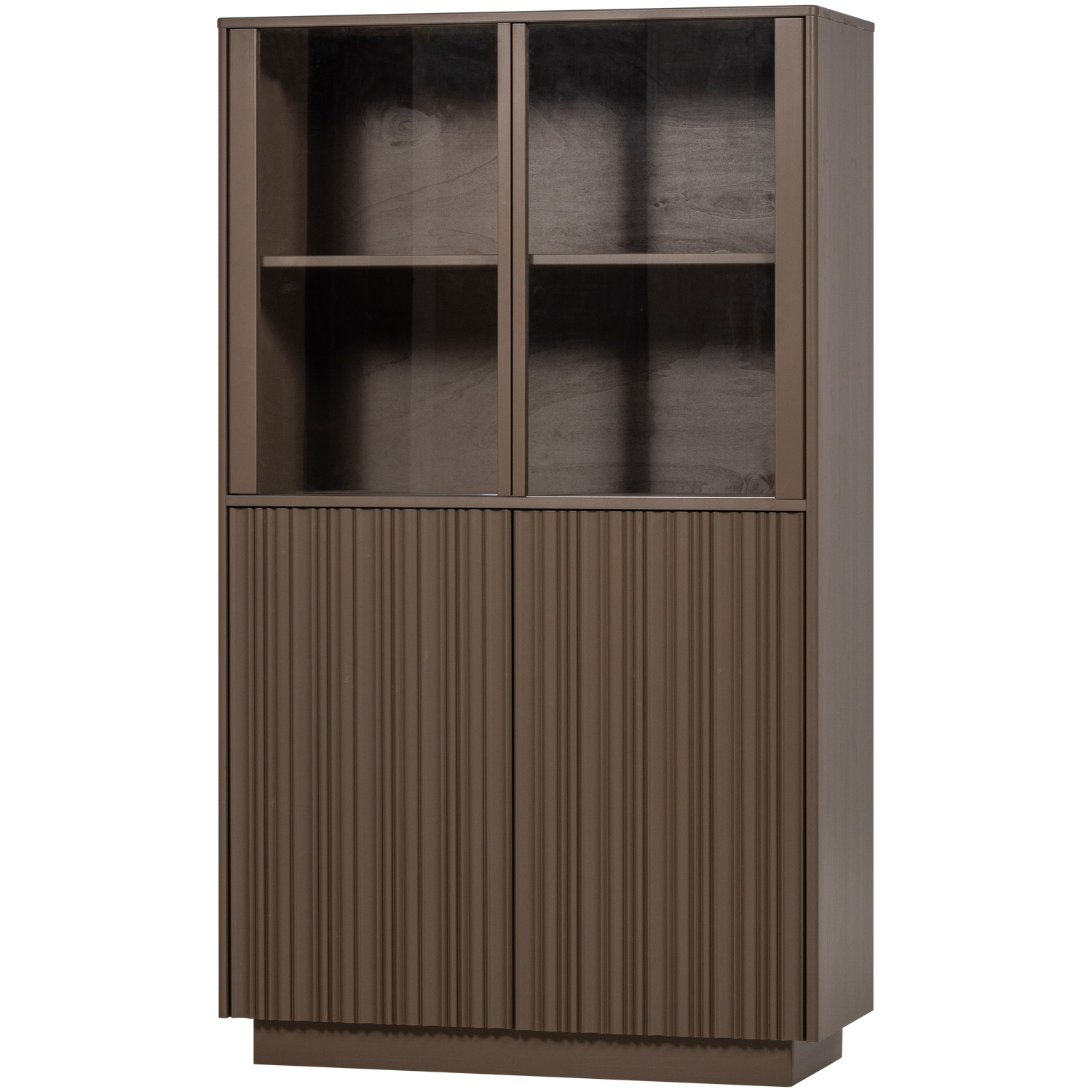 WOOOD Nova Lage Vitrinekast - Grenen - Truffel Bruin - 172x102x40