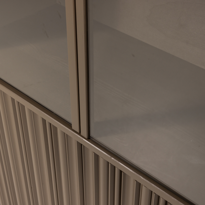 WOOOD Nova Lage Vitrinekast - Grenen - Truffel Bruin - 172x102x40