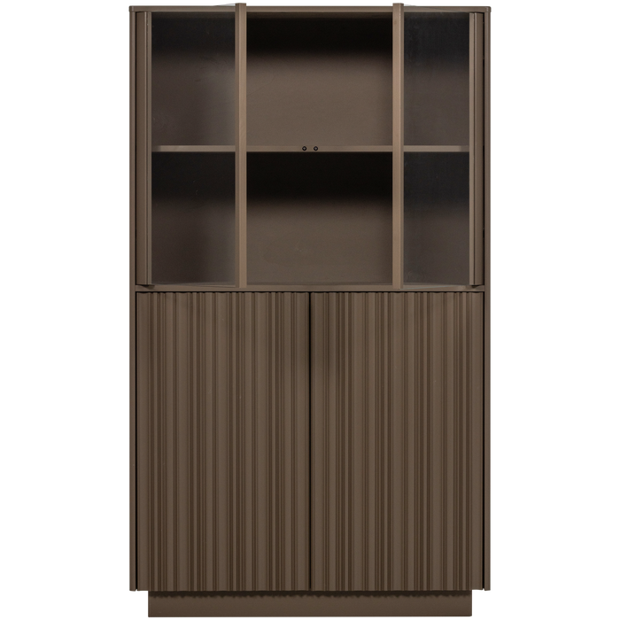 WOOOD Nova Lage Vitrinekast - Grenen - Truffel Bruin - 172x102x40