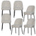 WOOOD Vogue Eetkamerstoelen - Bouclé - Naturel - Set van 6
